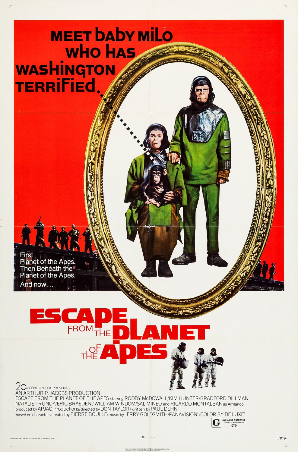 Escape from the Planet of the Apes (1971) หนีนรกพิภพวานร Roddy McDowall